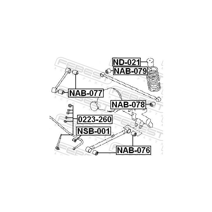 šarnyro stabilizatorius FEBEST 0223-260