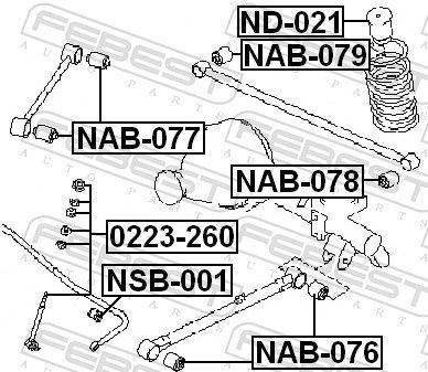 šarnyro stabilizatorius FEBEST 0223-260