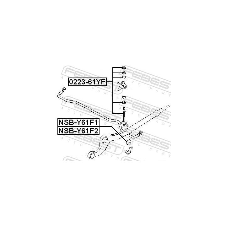 šarnyro stabilizatorius FEBEST 0223-61YF