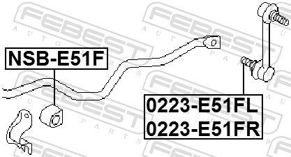 šarnyro stabilizatorius FEBEST 0223-E51FL