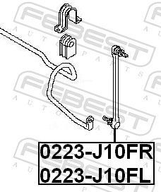šarnyro stabilizatorius FEBEST 0223-J10FL