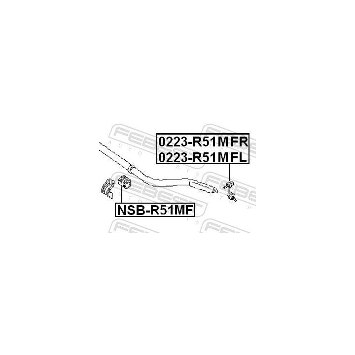 šarnyro stabilizatorius FEBEST 0223-R51MFL