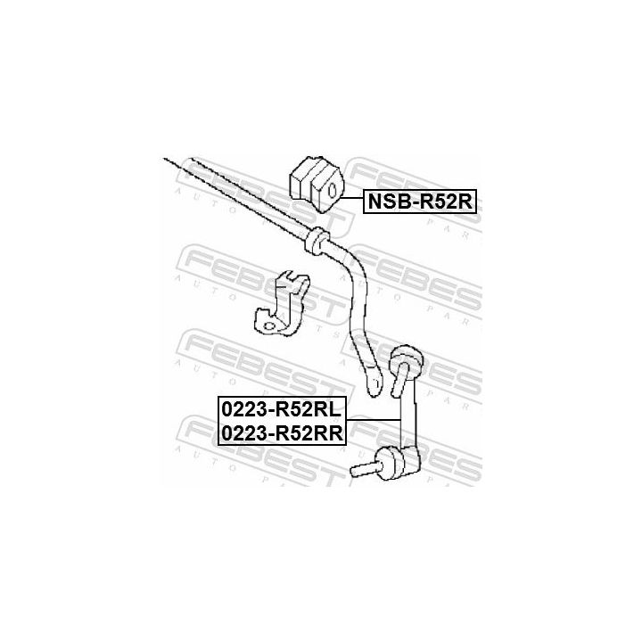 šarnyro stabilizatorius FEBEST 0223-R52RR