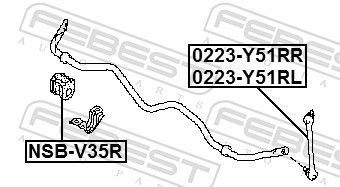 šarnyro stabilizatorius FEBEST 0223-Y51RR
