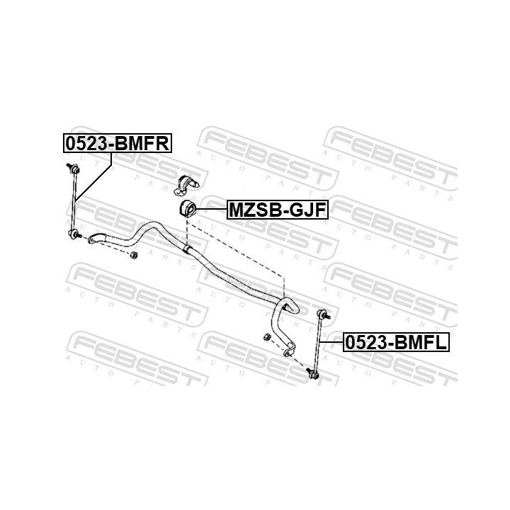 šarnyro stabilizatorius FEBEST 0523-BMFL