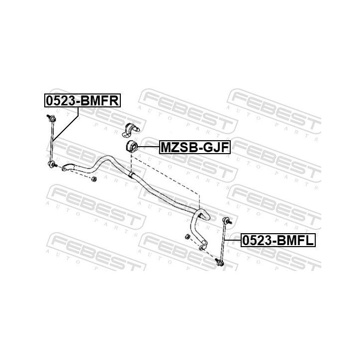 šarnyro stabilizatorius FEBEST 0523-BMFR
