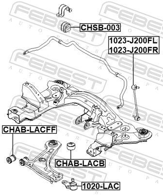 šarnyro stabilizatorius FEBEST 1023-J200FL