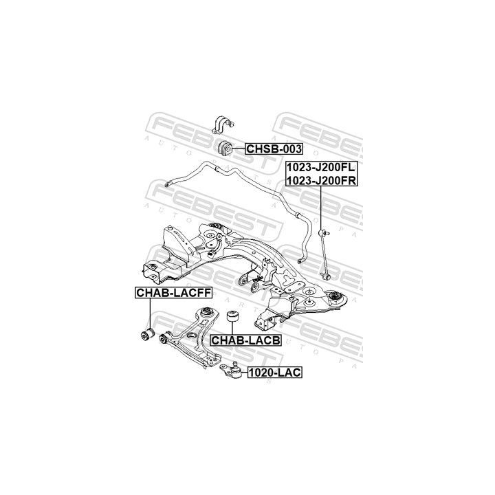 šarnyro stabilizatorius FEBEST 1023-J200FR
