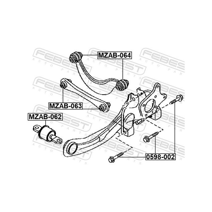 Tvirtinimo veržlės, balansyras FEBEST 0598-002