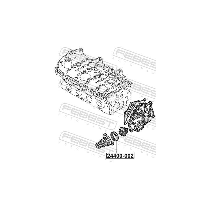 Tarpiklis, aušinimo skysčio flanšas FEBEST 24400-002