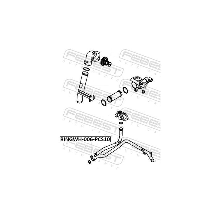 Tarpiklis, aušinimo skysčio flanšas FEBEST RINGWH-006-PCS10