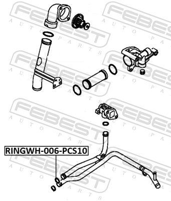 Tarpiklis, aušinimo skysčio flanšas FEBEST RINGWH-006-PCS10