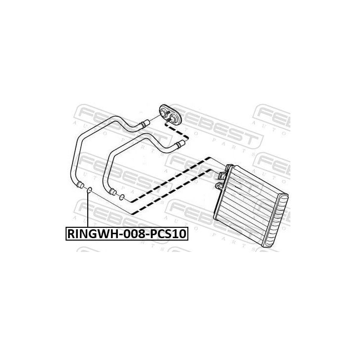 Tarpiklis, aušinimo skysčio flanšas FEBEST RINGWH-008-PCS10