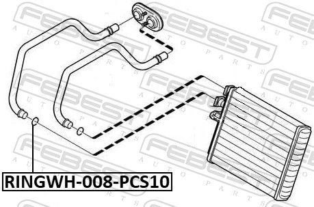 Tarpiklis, aušinimo skysčio flanšas FEBEST RINGWH-008-PCS10