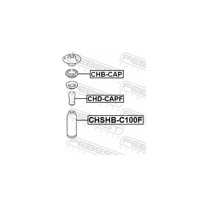 Apsauginis dangtelis/gofruotoji membrana, amortizatorius FEBEST CHSHB-C100F