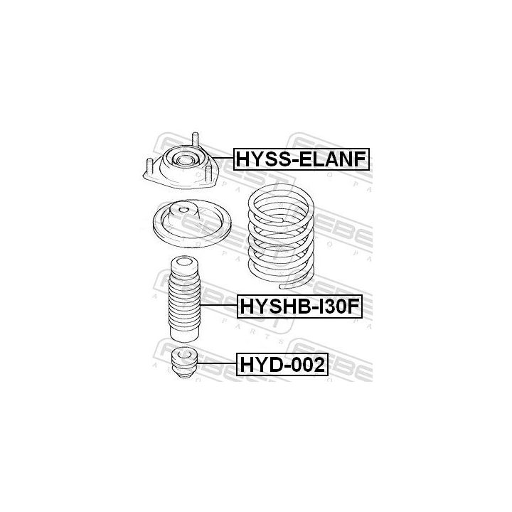 Apsauginis dangtelis/gofruotoji membrana, amortizatorius FEBEST HYSHB-I30F