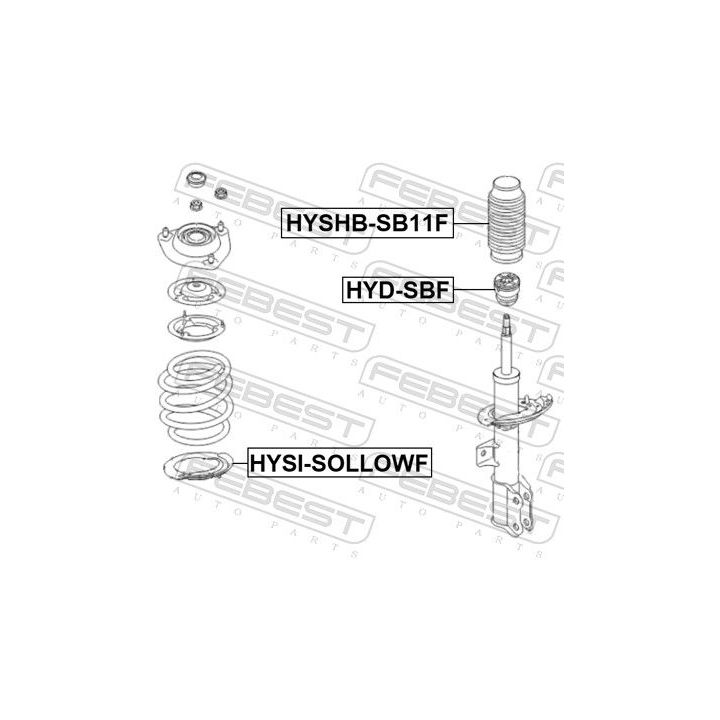 Apsauginis dangtelis/gofruotoji membrana, amortizatorius FEBEST HYSHB-SB11F