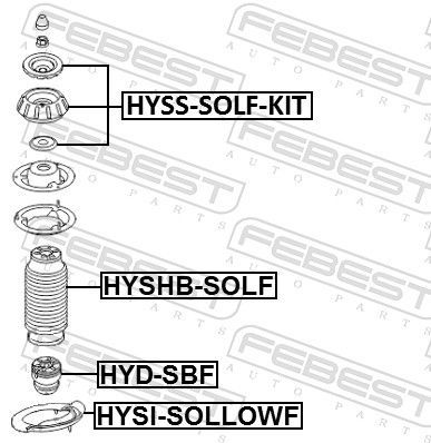 Apsauginis dangtelis/gofruotoji membrana, amortizatorius FEBEST HYSHB-SOLF