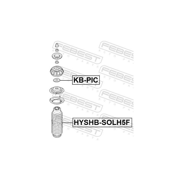 Apsauginis dangtelis/gofruotoji membrana, amortizatorius FEBEST HYSHB-SOLH5F