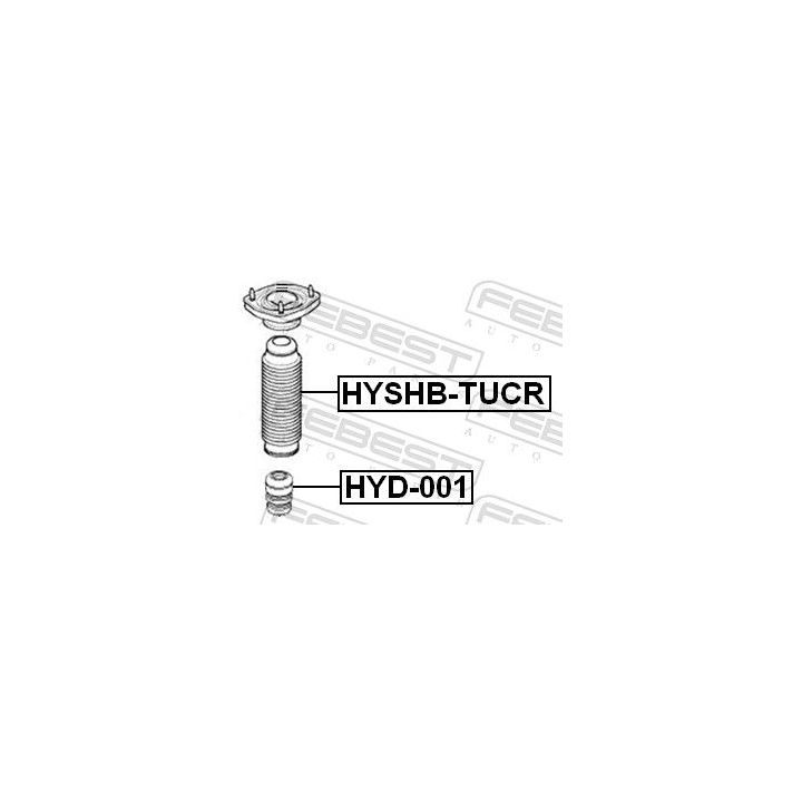 Apsauginis dangtelis/gofruotoji membrana, amortizatorius FEBEST HYSHB-TUCR