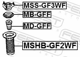 Apsauginis dangtelis/gofruotoji membrana, amortizatorius FEBEST MSHB-GF2WF