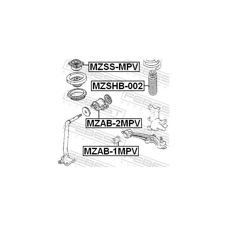 Apsauginis dangtelis/gofruotoji membrana, amortizatorius FEBEST MZSHB-002