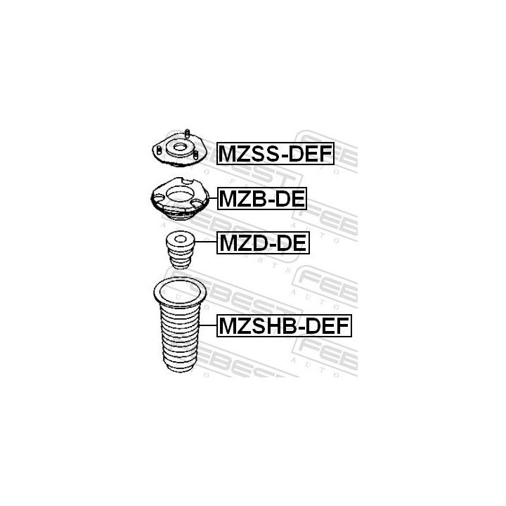 Apsauginis dangtelis/gofruotoji membrana, amortizatorius FEBEST MZSHB-DEF