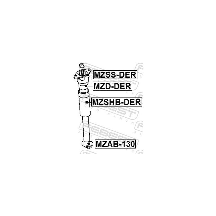 Apsauginis dangtelis/gofruotoji membrana, amortizatorius FEBEST MZSHB-DER