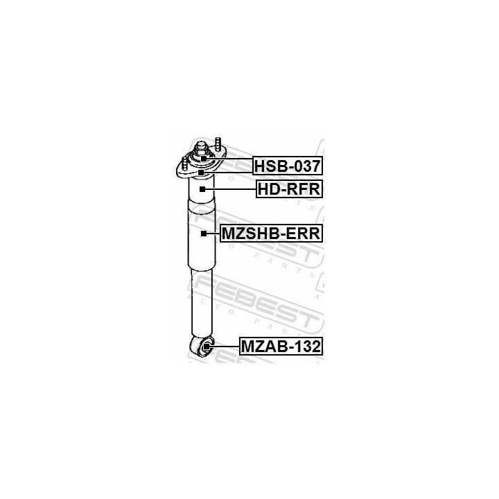 Apsauginis dangtelis/gofruotoji membrana, amortizatorius FEBEST MZSHB-ERR