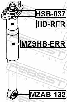 Apsauginis dangtelis/gofruotoji membrana, amortizatorius FEBEST MZSHB-ERR