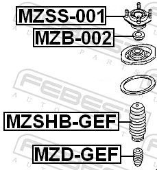 Apsauginis dangtelis/gofruotoji membrana, amortizatorius FEBEST MZSHB-GEF