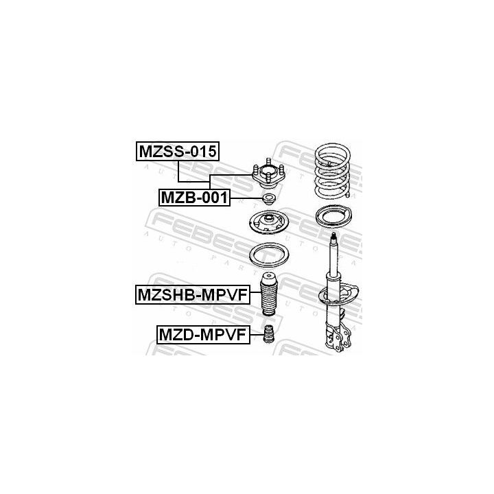 Apsauginis dangtelis/gofruotoji membrana, amortizatorius FEBEST MZSHB-MPVF