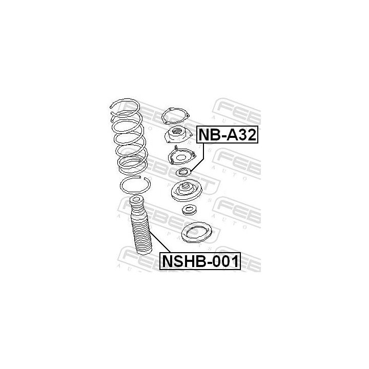 Apsauginis dangtelis/gofruotoji membrana, amortizatorius FEBEST NSHB-001