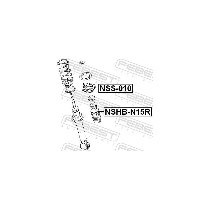 Apsauginis dangtelis/gofruotoji membrana, amortizatorius FEBEST NSHB-N15R