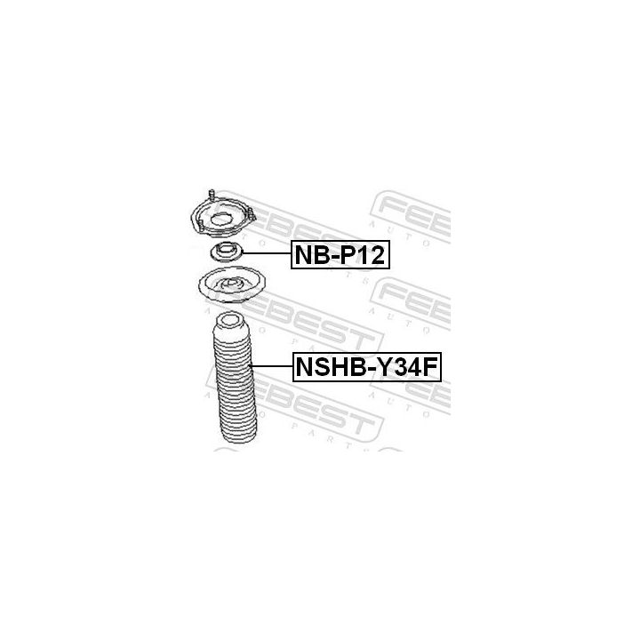 Apsauginis dangtelis/gofruotoji membrana, amortizatorius FEBEST NSHB-Y34F