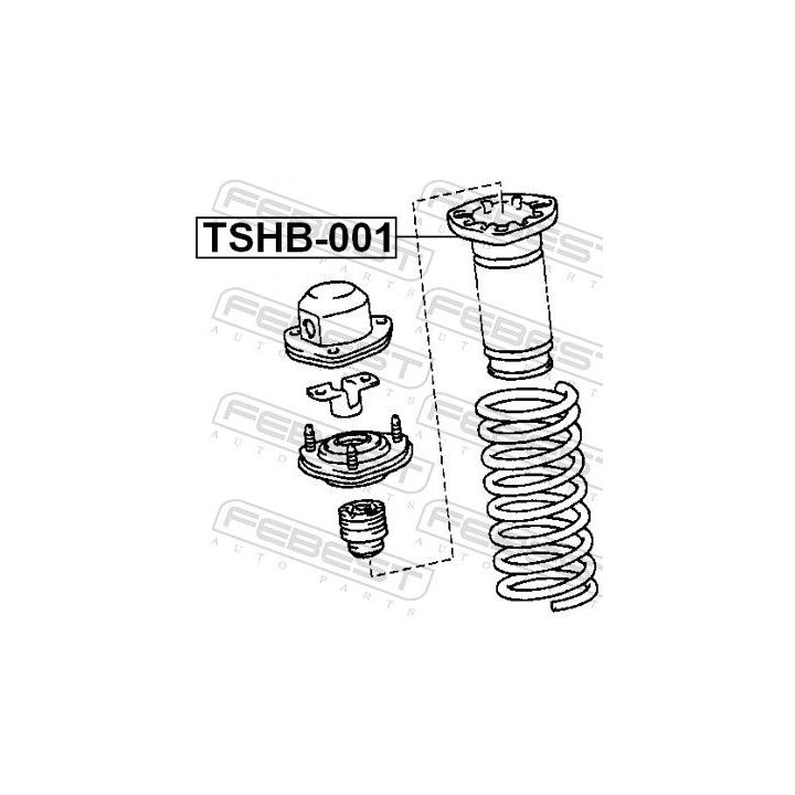 Apsauginis dangtelis/gofruotoji membrana, amortizatorius FEBEST TSHB-001
