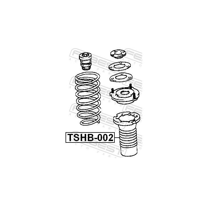 Apsauginis dangtelis/gofruotoji membrana, amortizatorius FEBEST TSHB-002