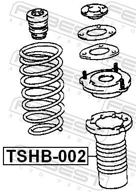 Apsauginis dangtelis/gofruotoji membrana, amortizatorius FEBEST TSHB-002
