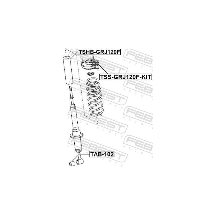 Apsauginis dangtelis/gofruotoji membrana, amortizatorius FEBEST TSHB-GRJ120F