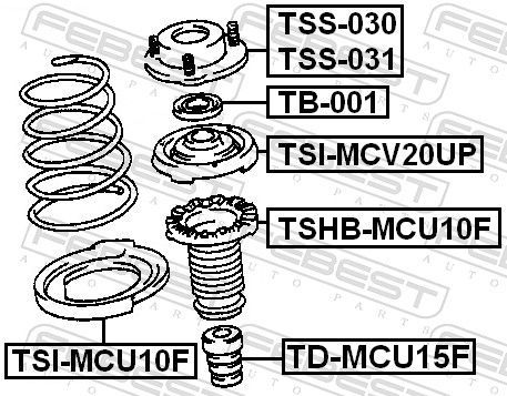 Apsauginis dangtelis/gofruotoji membrana, amortizatorius FEBEST TSHB-MCU10F