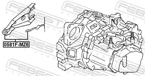 Paleidimo šakė, sankaba FEBEST 0581F-MZ6