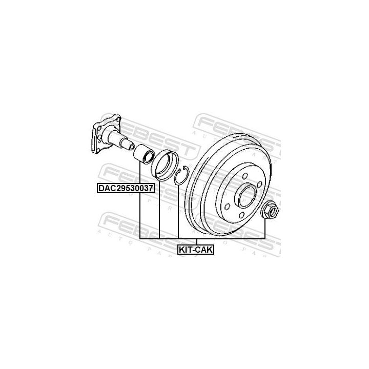 Guolis, kardaninis velenas FEBEST KIT-CAK