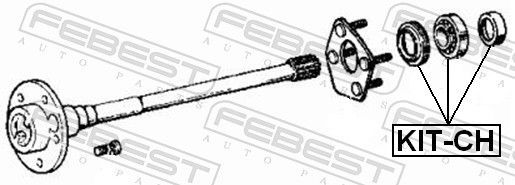 Guolis, kardaninis velenas FEBEST KIT-CH