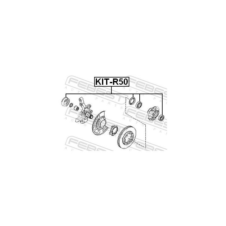 Guolis, kardaninis velenas FEBEST KIT-R50