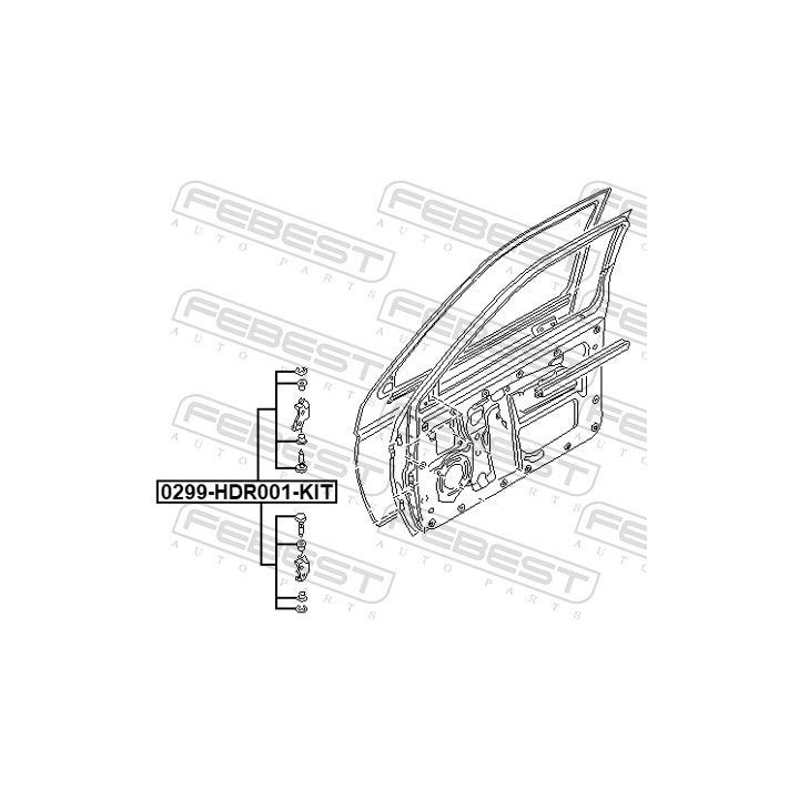 Montavimo komplektas, durys FEBEST 0299-HDR001-KIT