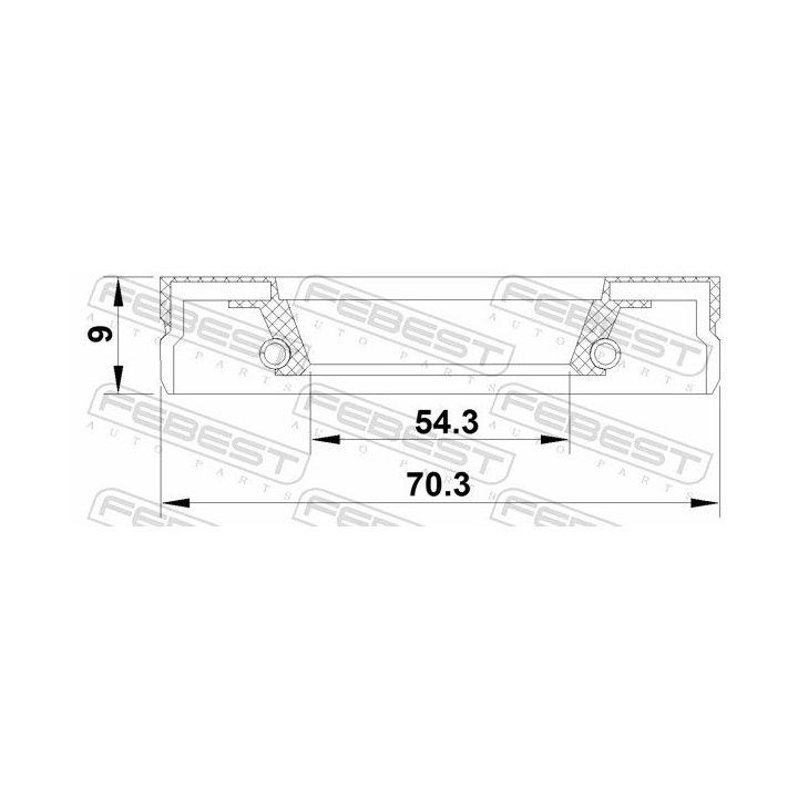 Veleno sandariklis, neautomatinės transmisijos velenas FEBEST 95FEY-56700909X