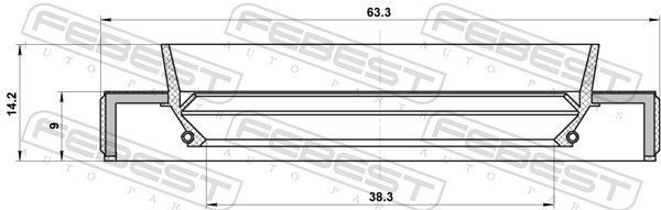 Veleno sandariklis, neautomatinės transmisijos velenas FEBEST 95HBY-40630914L
