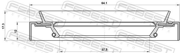Veleno sandariklis, neautomatinės transmisijos velenas FEBEST 95HDY-39641217X