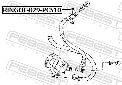 Veleno sandariklis, vairo stiprintuvo siurblys FEBEST RINGOL-029-PCS10