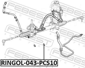 Veleno sandariklis, vairo stiprintuvo siurblys FEBEST RINGOL-043-PCS10